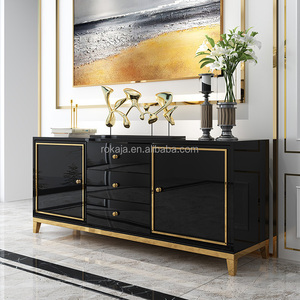 Luxus <span class=keywords><strong>Mashup</strong></span> und Match lackiertes Side board Wohnzimmer Praktische Aufbewahrung Side board Robustes Edelstahl rahmen Side board - Product Image 2