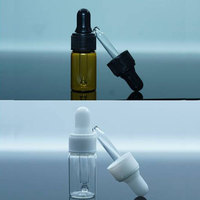Bouteille Compte-Gouttes en Verre Mini Ambré Transparent de 1ml à 5ml, Prête à l'Expédition, pour Huiles Essentielles et Échantillons de Voyage