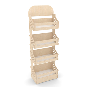Expositor de suelo de madera personalizado para pasta de dientes, expositor de enjuague bucal de varios niveles con estantes inclinados - Product Image 6