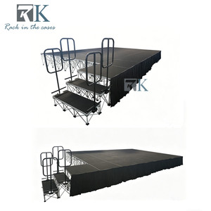 Safety Stage Platform with Guardrails Concerts Black Stage Skirts Sale - Product Image 1