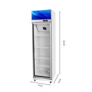 Réfrigérateur vertical à air commercial à température unique de 300 l avec porte en verre, congélateur pour boissons et bières de supermarché - Product Image 2