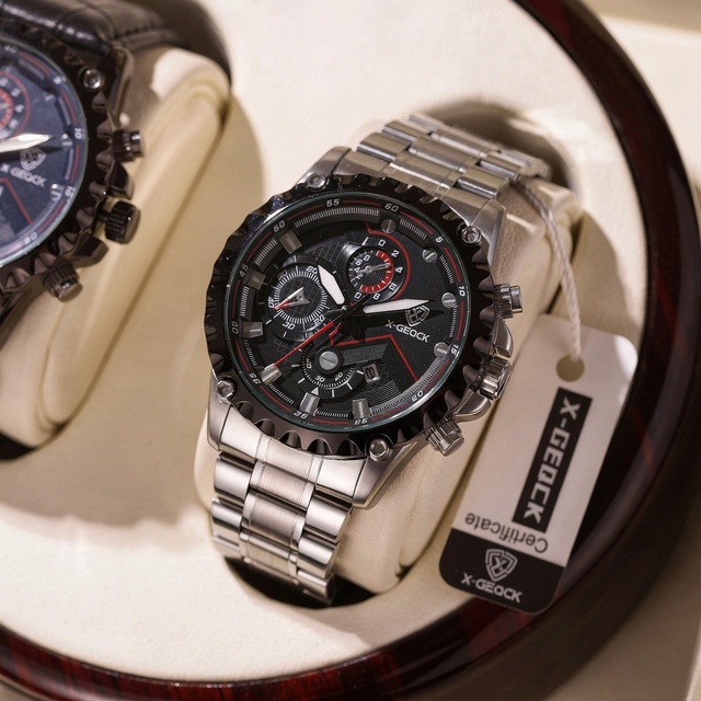 New Men's Stainless Steel Sports Style Fashion Luminous Pointer Dial High Quality Quartz Watch Wholesale