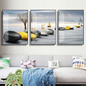 Moderne simple salon <span class=keywords><strong>triptyque</strong></span> canapé fond mur <span class=keywords><strong>peinture</strong></span> décorative style scandinave cristal porcelaine art mural - Product Image 5
