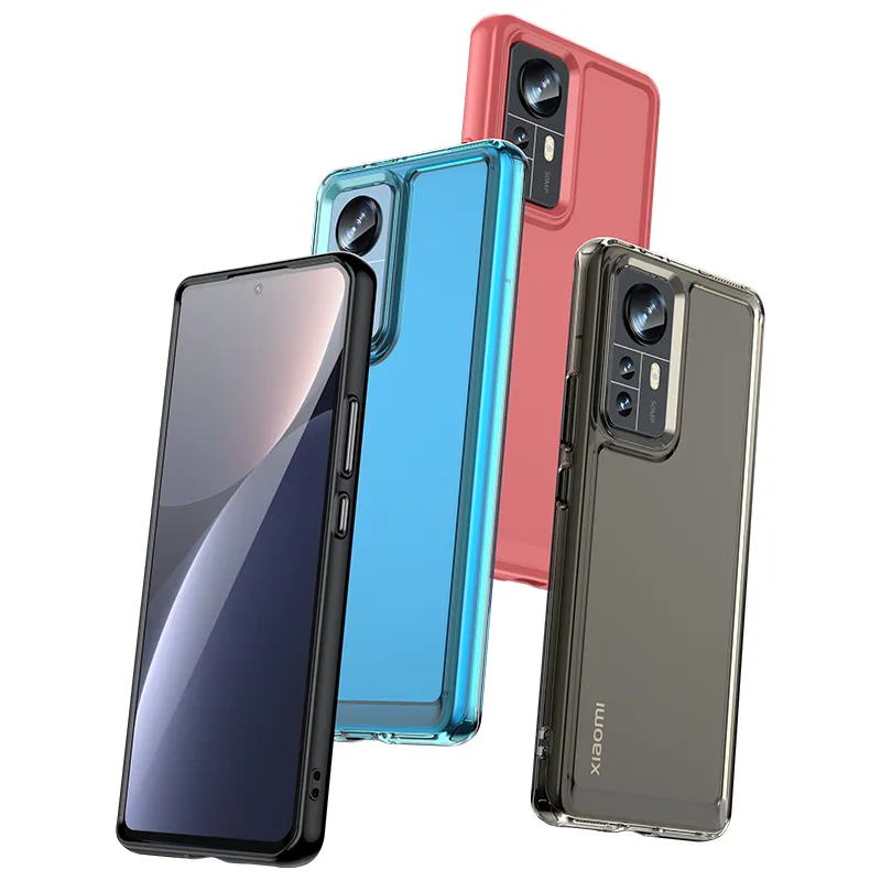 Transparent TPU Bumper Phone Case With Electroplating Button For Xiaomi 11i 11X 11XPro Shockproof Back Cover