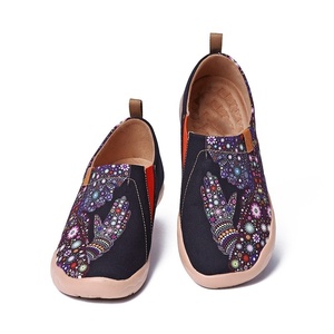 Nouvelles espadrilles plates à enfiler pour femmes, en toile, avec semelle intermédiaire en EVA et imprimé floral, style marche, toutes tailles - Product Image 2