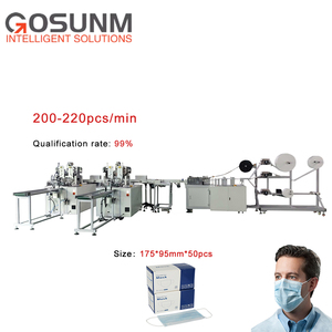 GOSUNM 1 + 2 High Speed Ohr Schleife Gesicht Maske, Der Maschine <span class=keywords><strong>3</strong></span> Ply Gesicht Maske Maschine Voll Automatische - Product Image 1