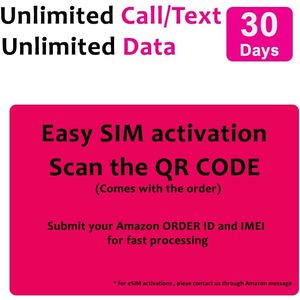 T-แผนโทรศัพท์มือถือที่มีข้อมูล5G-4G LTE ไม่จำกัด + การพูดคุยและข้อความที่ไม่จำกัด (ซิมการ์ด3-in-1)/esim (30วัน) มีจำนวนมากในสต็อก - Product Image 2