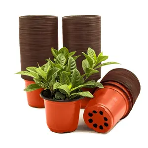 130 X 115 X 88mm Durable Double Color Plastic Flower Pot 8 Size Small Plant Nursery Flower Pots