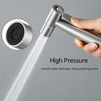 Pistolet de pulvérisation professionnel en acier inoxydable SUS304 brossé nickelé avec kit de rangement mural pour salle de bain moderne et usage hôtelier