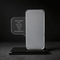 Trophée en cristal Neelpure 186537 avec option de forme personnalisée, bulle de parole téléphonique personnalisée pour cadeau d'entreprise