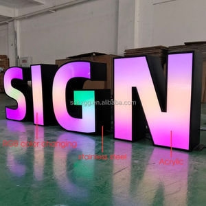 Tùy Chỉnh Ngoài Trời Điện Tử Dấu Hiệu 3D 3ft 4ft 5ft RGB <span class=keywords><strong>LED</strong></span> Lớn Ánh Sáng Sáng Bảng Chữ Cái Khổng Lồ Ánh Sáng up Số Thư - Product Image 3
