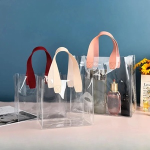 Borsa trasparente trasparente con manico in PVC di alta qualità borse per la spesa trasparenti piccola borsa regalo a mano Daisy - Product Image 6