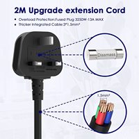 Stop Kontak Ekstensi Anti Api 13A dengan 4 Port USB dan Kabel 2m untuk Perlengkapan Kamar Asrama