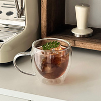 Tasses à café en verre à double paroi personnalisées, gobelets plats, grands verres à boire, verres à lait, verres à eau, pot avec poignée