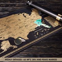 Impresión personalizada Diseño popular Deluxe XL Póster colorido Viaje Rascar Mapa del mundo