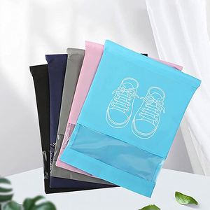 Custom Portable Daily Home <b>Storage</b> Drawstring Dustproof Transparent Window <b>Shoe</b> Bag - Product Image 3