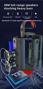 Altavoz Bluetooth Inalámbrico Portátil para Fiestas en la Playa, con Graves Potentes, Luces RGB, Resistente al Agua IPX6, Reproducción por Tarjeta TF y AUX - Product Image 2