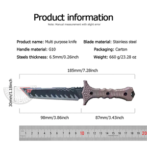 Cuchillo Táctico de Supervivencia y Caza Personalizable ML M17 DIY OEM con Mango G10 y Hoja Recta de Acero Inoxidable - Product Image 6