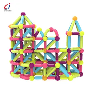 136PCS 3D colorido imán mágico palo creativo juego de construcción magnética palos magnéticos divertidos juguetes de bloques de construcción para niños