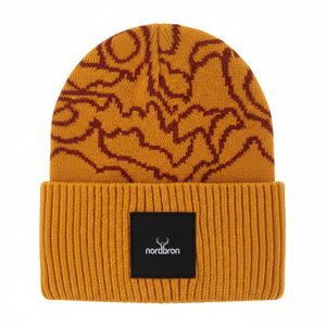 Bonnet en tricot corail doux pour femme Double couche hiver basique pull décontracté ensemble avec logo et motif du Rhin - Product Image 1