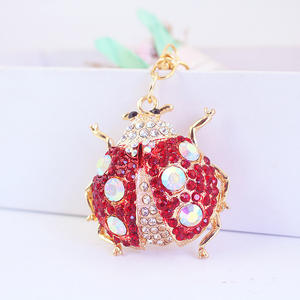 Nuevo Llavero de Mariquita de Cristal con Siete Puntos, Bonito Llavero de Metal Brillante, Accesorios para Bolsos de Mujeres y Niñas - Product Image 3