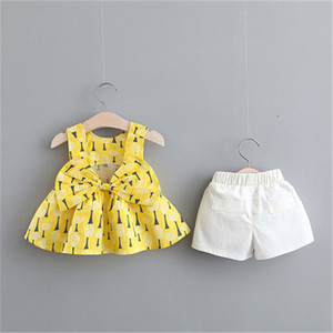 Vêtements d'été pour bébés, jeans pour filles modèles et ensemble de t-shirts décontractés coréens pour enfants, vente en gros - Product Image 3