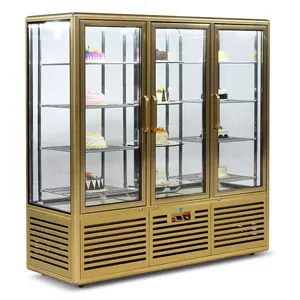 Personalizza la vetrina dell'armadio del frigorifero dell'esposizione del refrigeratore del congelatore della torta di vetro di Logo