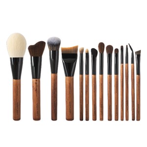 Nashilanfu 14-Piece Wooden Handle Makeup Brush Set With Natural Hair For <b>Foundation</b> Blush Eyeshadow Contouring - Product Image 4