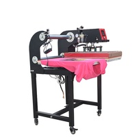 Máquina de prensa de calor de impresión plana automática neumática de doble Mesa, sublimación de luz láser para camisetas y prendas, semiautomática