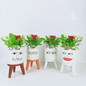 Casa decoración de interior Mini verde Artificial <span class=keywords><strong>plantas</strong></span> suculentas <span class=keywords><strong>con</strong></span> plantador de cerámica - Product Image 3