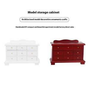 Gabinete de nueve compartimentos para bricolaje, almacenamiento de madera Retro para casa de muñecas, muebles, accesorios de escena para uso de juguetes y manualidades - Product Image 3