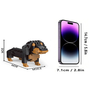 Blocchi di Costruzione ABS per Bassotto, Kit Modello <span class=keywords><strong>3D</strong></span> Fai-da-Te Educativo, Decorazione da Scrivania, <span class=keywords><strong>Puzzle</strong></span> Regalo per <span class=keywords><strong>Adulti</strong></span> - Product Image 4