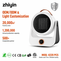 Idéal pour l'hiver, affichage LED, fonction minuterie intelligente compacte, oscillation à 90°, chauffage par ventilateur en céramique pour table