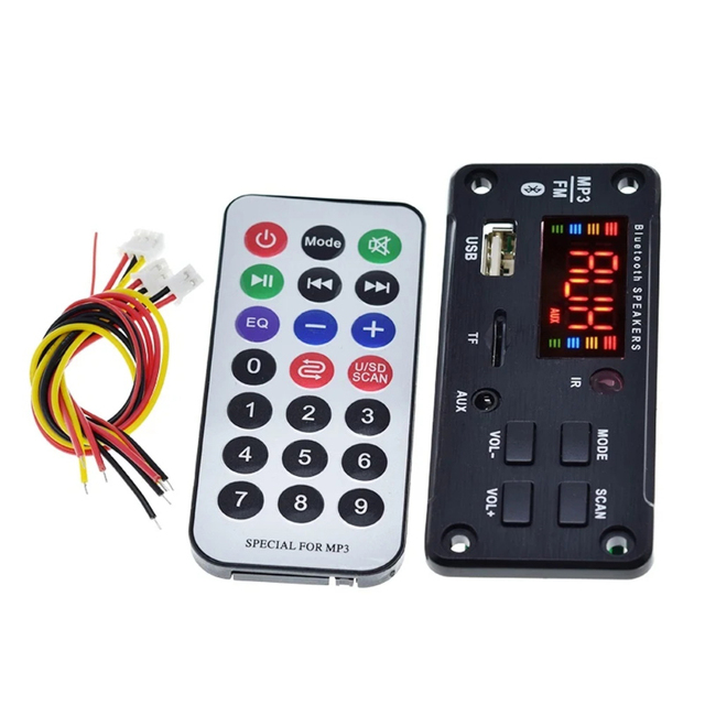 MP3 Decoder Board Color Screen BT V5.0 Car MP3 Player USB Recording Module FM AUX Radio For Speaker
