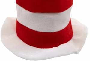 قبعة دكتور سوس الفاخرة من سولبوب لعيد الهالوين، قبعة حمراء وبيضاء مخططة على شكل أنبوب - Product Image 2