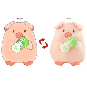 Penjualan laris mainan lembut babi kartun babi lembut mainan babi hutan liar lucu mainan hewan boneka Anime lembut