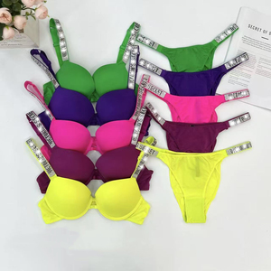 Set Reggiseno <span class=keywords><strong>Donna</strong></span> Stile Vittoriano Sexy a 2 Pezzi in Spandex Ecologico Senza Cuciture con Controllo Medio per Donne Mature - Product Image 2