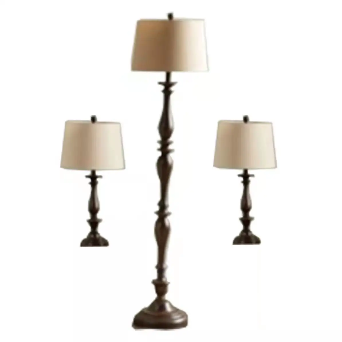 Cheap price Vintage Resin Floor Lamp Set Of 3 With Beige Fabric Shade