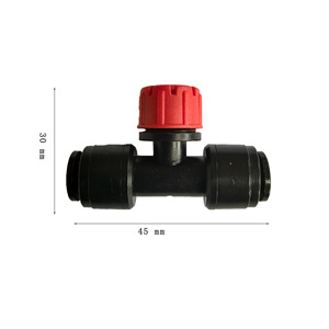 Vanne d'irrigation goutte-à-goutte à connexion rapide 3 voies 45 mm x 37 mm, compensatrice de pression, en plastique noir, pour jardin et ferme - Product Image 3