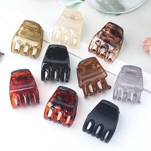 Vente en gros à la mode de 3cm mini pince à cheveux pince en plastique pour femmes filles petite poignée pour queue de cheval haute demi-up coiffures de retour à l'école - Product Image 1