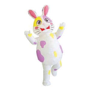 Costume de cosplay gonflable de lapin pour adulte, costumes amusants de lapin blanc gonflables pour la fête de Pâques - Product Image 1