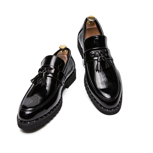 Zapatos de vestir de punta estrecha Vintage para hombre, temporada de primavera/verano/otoño, cierre deslizante, <span class=keywords><strong>charol</strong></span> de moda para fiestas - Product Image 5
