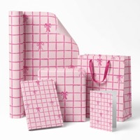 Papier cadeau rose personnalisé OEM pour Noël, rouleau de papier écologique, sacs en papier, carnets, cartes de vœux, boîtes cadeaux