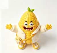 Figurine de collection personnalisée en PVC et ABS, motif maïs de dessin animé, statue d'art fabriquée en Chine, figurine de designer sur mesure OEM pour la vente en gros aux marques