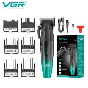 VGR V-003 9000RPM Metal Salon Barber Clippers Clipper Cabelo Profissional Recarregável para Homens