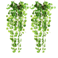 كرمة بأخضر اصطناعي للديكور المنزلي, كرمة بملبلاب اصطناعي ، للديكور المنزلي ، الكمية 2 قطعة ، 35 بوصة