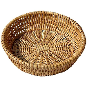 Nouveau stockage de canne à la main panier de <span class=keywords><strong>fruits</strong></span> assiette panier en osier bonbons Snack tissage ménage Toast panier - Product Image 1