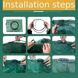 حقيبة تجميع أوراق الشجر والأغصان من تاك، سعة كبيرة، لون أخضر داكن، مصنوعة من البولي بروبيلين أكسفورد، قابلة لإعادة الاستخدام، حقيبة نفايات النباتات - Product Image 3