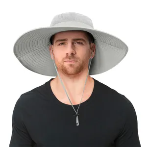 슈퍼 와이드 챙 태양 모자 UPF50 + UV 보호 방수 대형 챙 버킷 모자 낚시 하이킹 캠핑