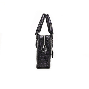 Sac à bandoulière/sac à main pour homme Zenos en cuir véritable à motif crocodile rétro, style professionnel, fermeture éclair, tendance, pour les déplacements et les voyages, compact - Product Image 5